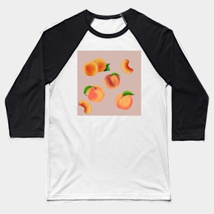 Peaches Pattern Pink Baseball T-Shirt